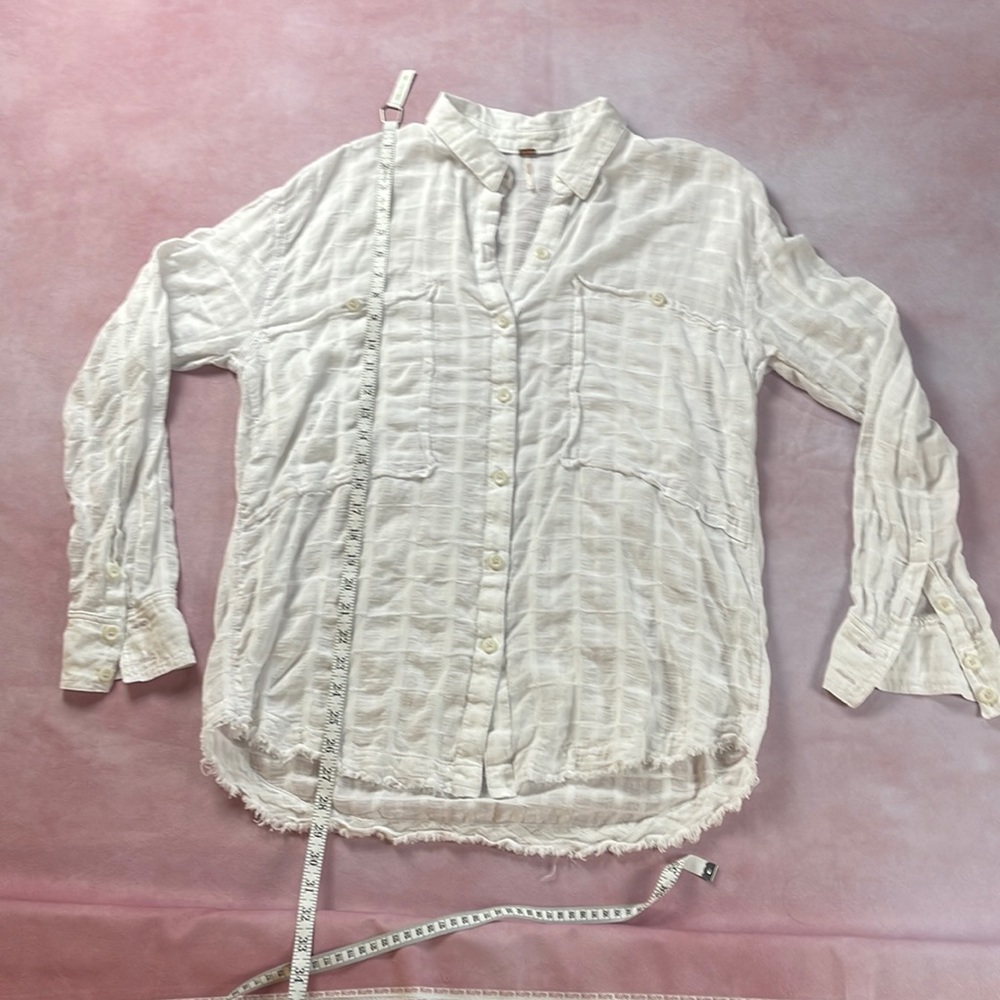 Free people white linen button down